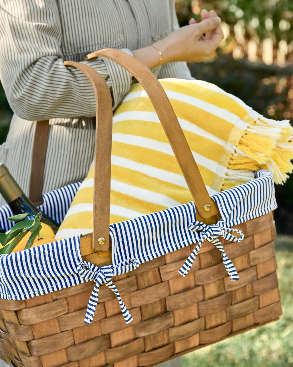 Striped Beach & Picnic Blanket – Monaco Mimosa Outdoor Blanket