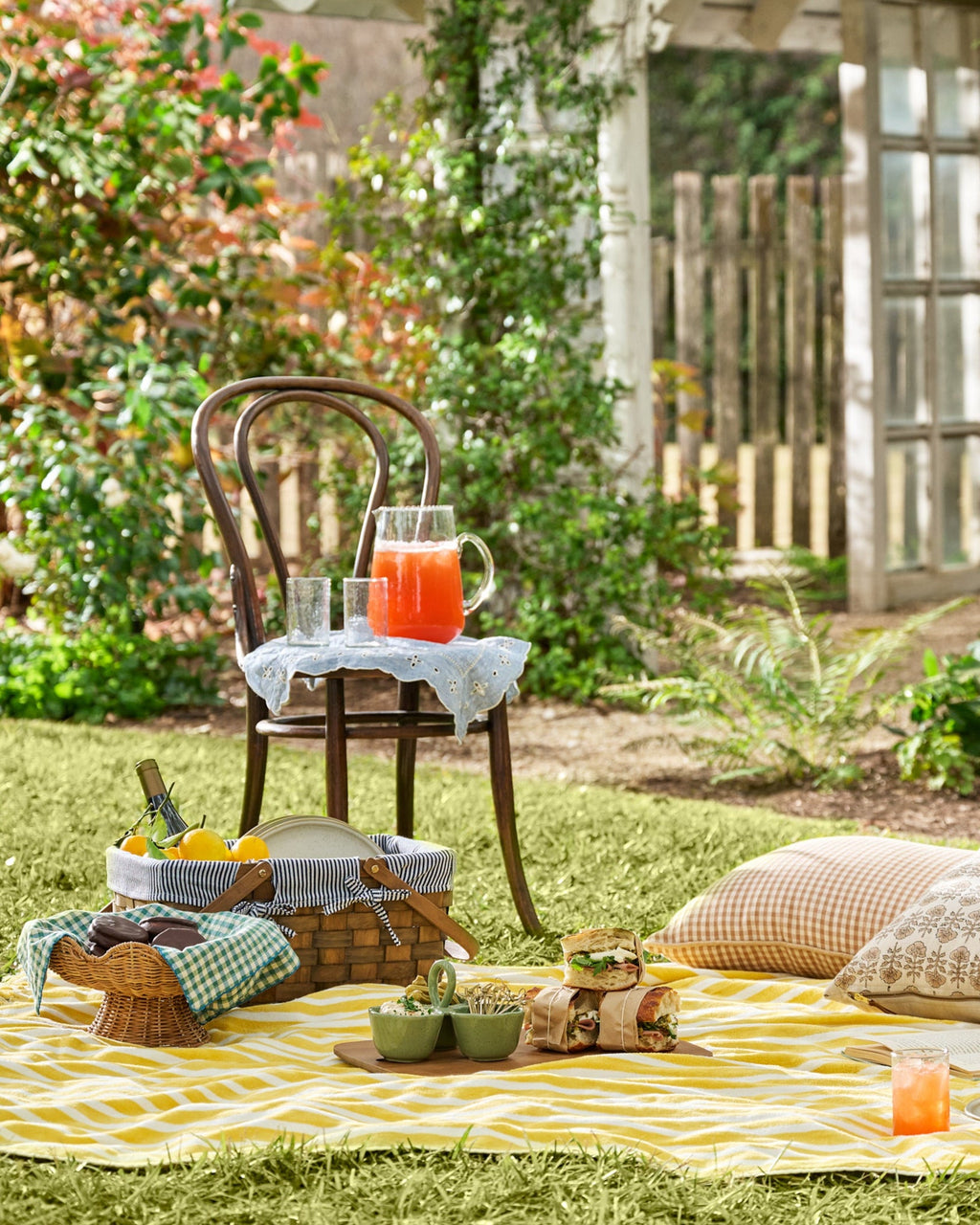 Striped Beach & Picnic Blanket – Monaco Mimosa Outdoor Blanket