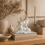 White Deer Sculpture Set