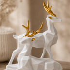 White Deer Sculpture Set