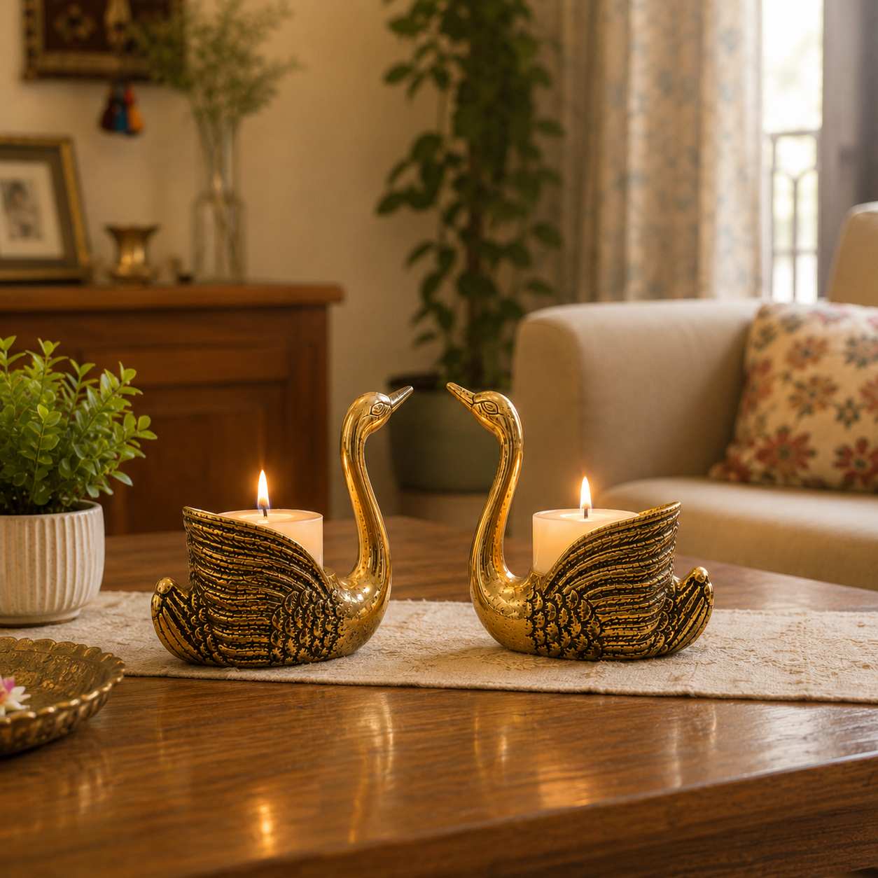 Golden Duck - Candle Holder