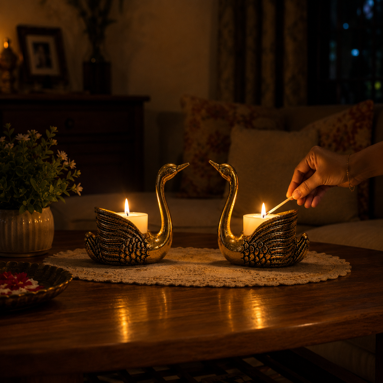 Golden Duck - Candle Holder