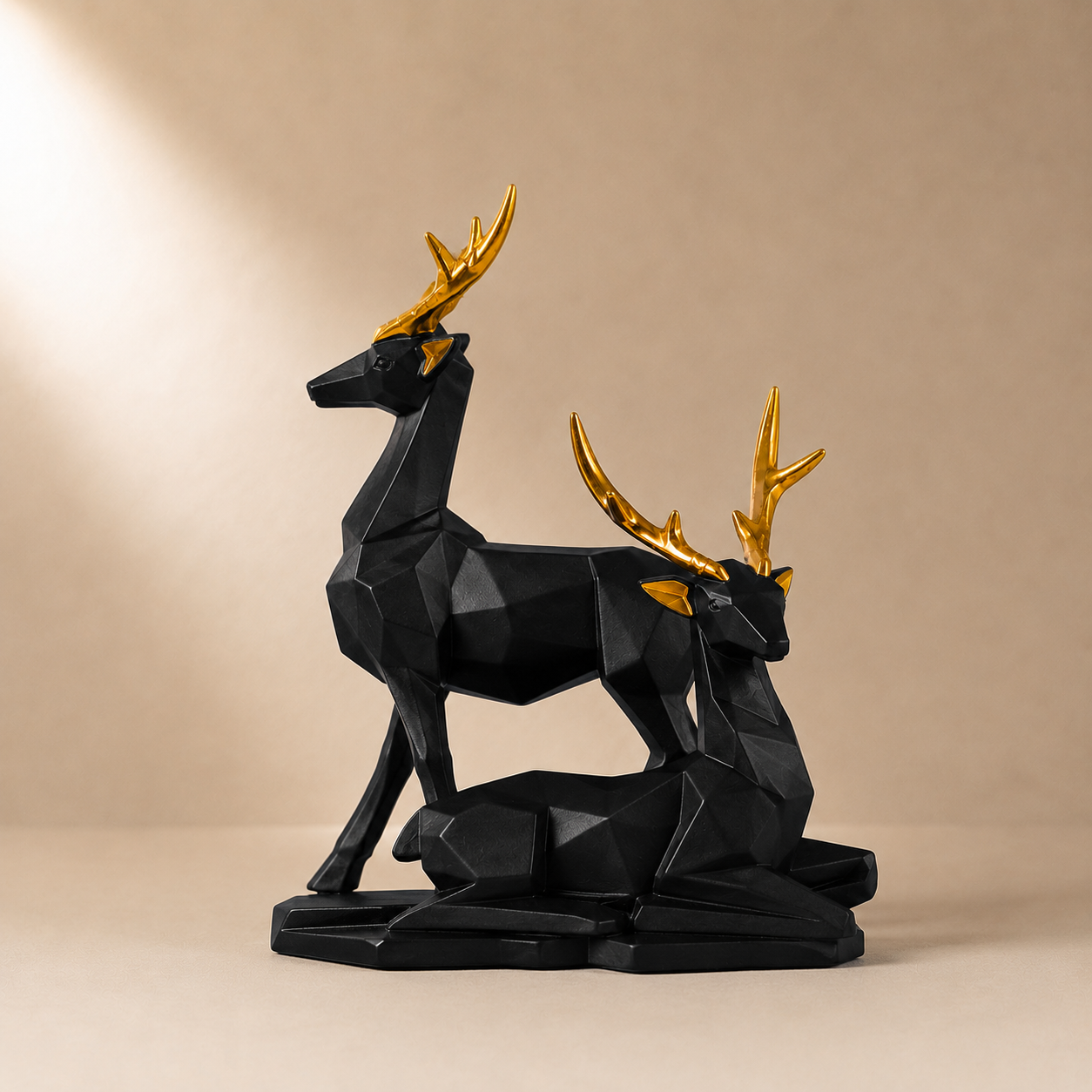 White Deer Sculpture Set