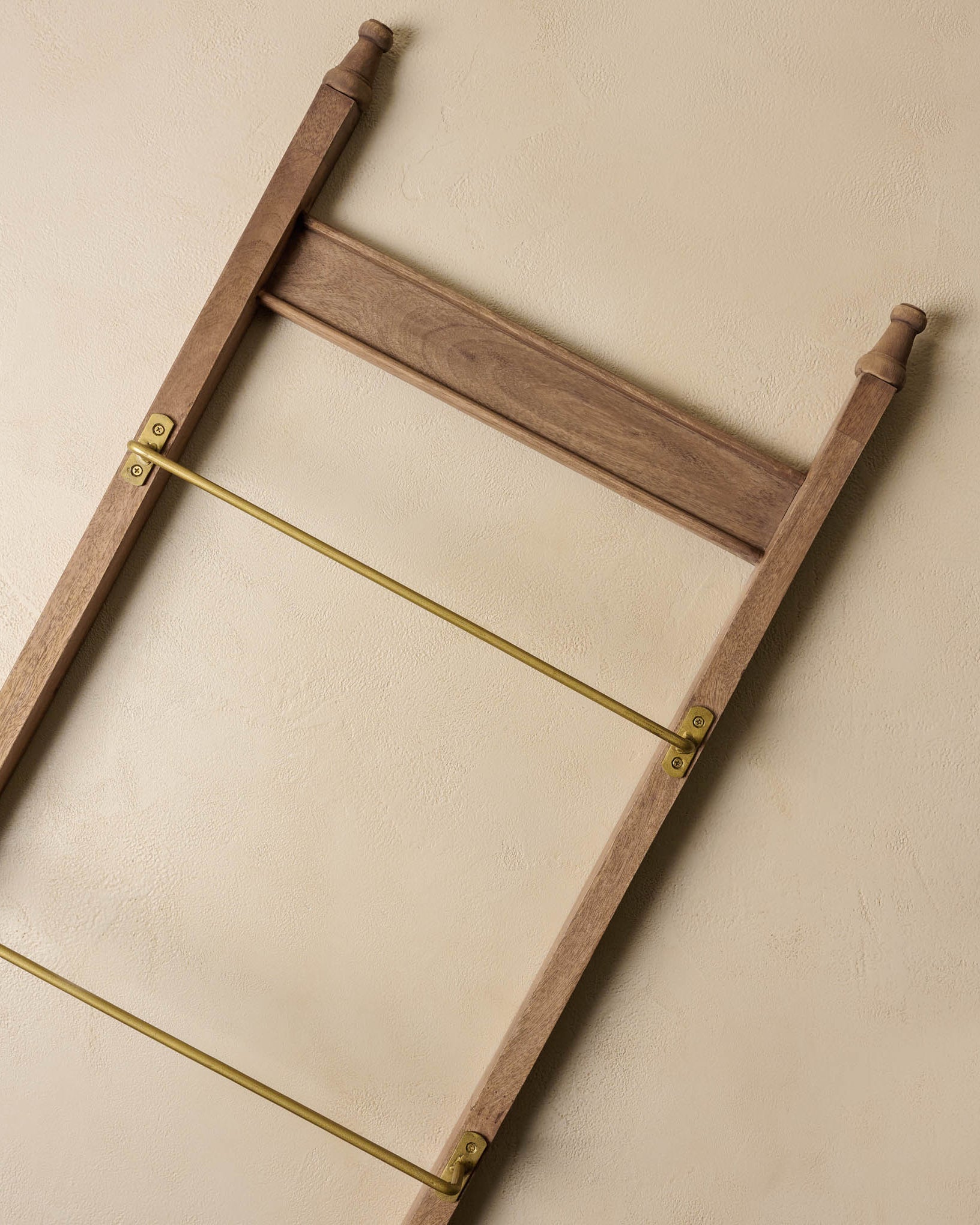 Brass and Wood Library Ladder