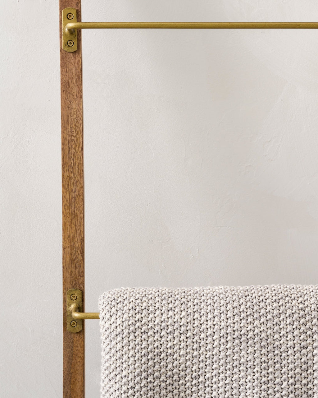 Brass and Wood Library Ladder