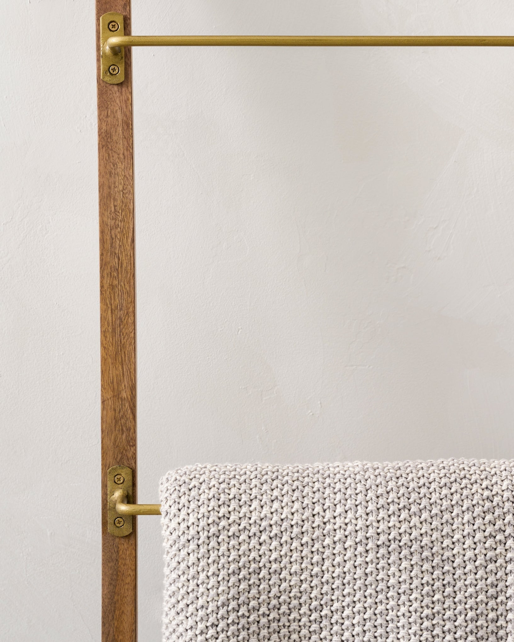 Brass and Wood Library Ladder