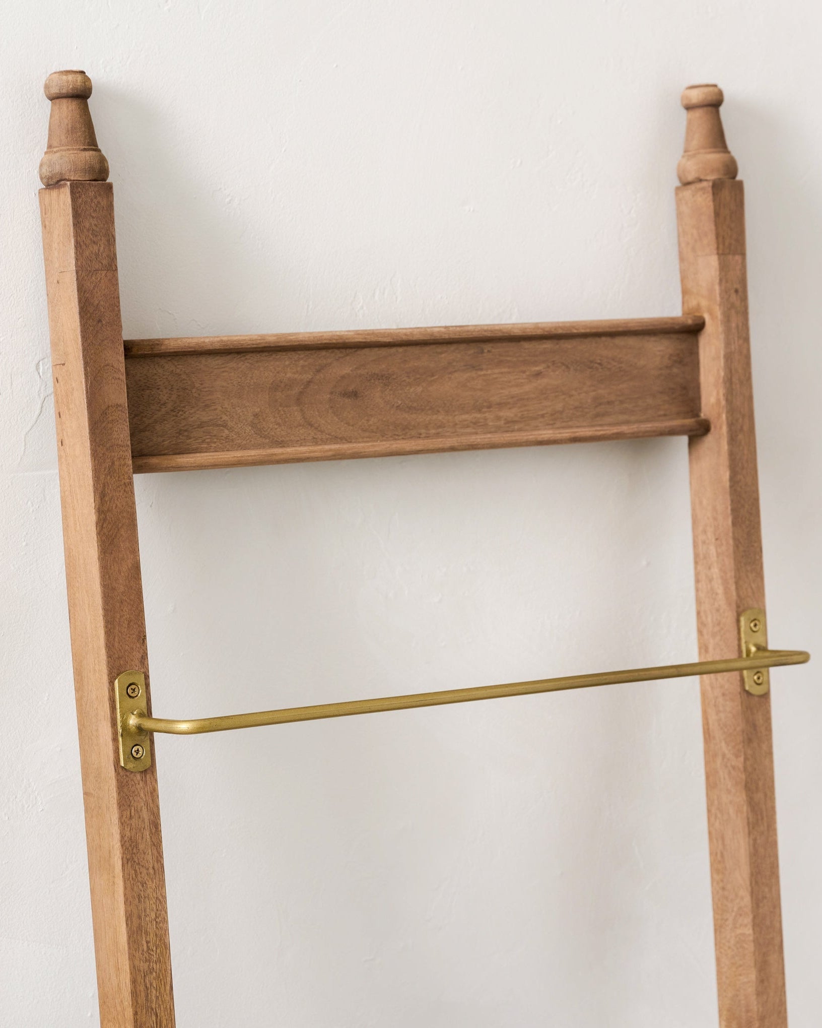 Brass and Wood Library Ladder
