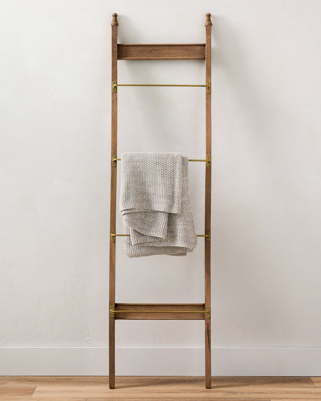 Brass and Wood Library Ladder