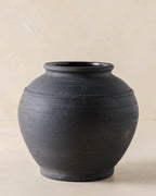 Rustic Black Hand-Made Vase
