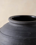 Rustic Black Hand-Made Vase