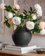 Rustic Black Hand-Made Vase