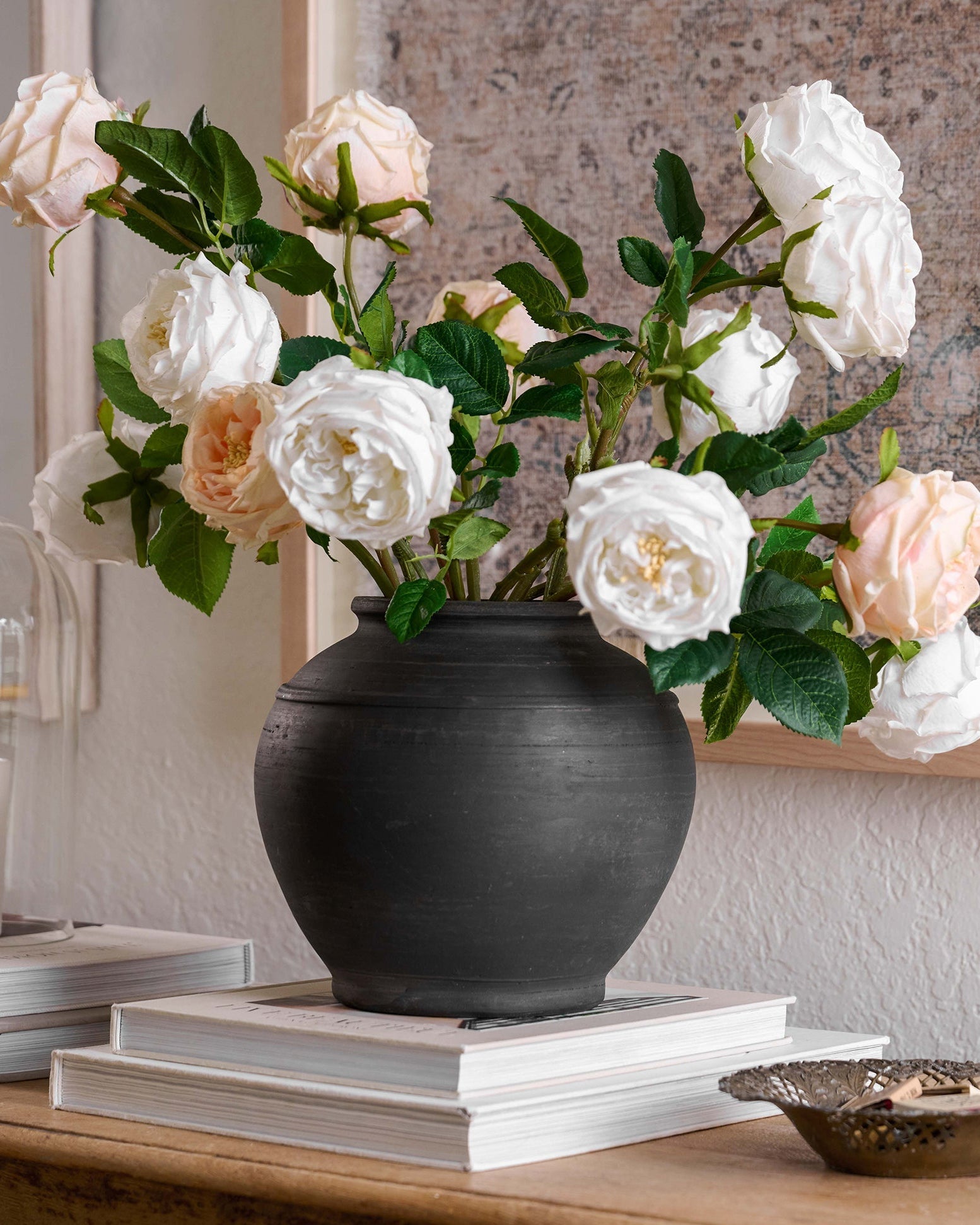 Rustic Black Hand-Made Vase