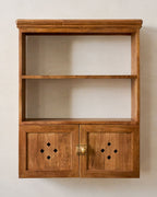 Vaughn Antiqued Wood Shelf with Doors