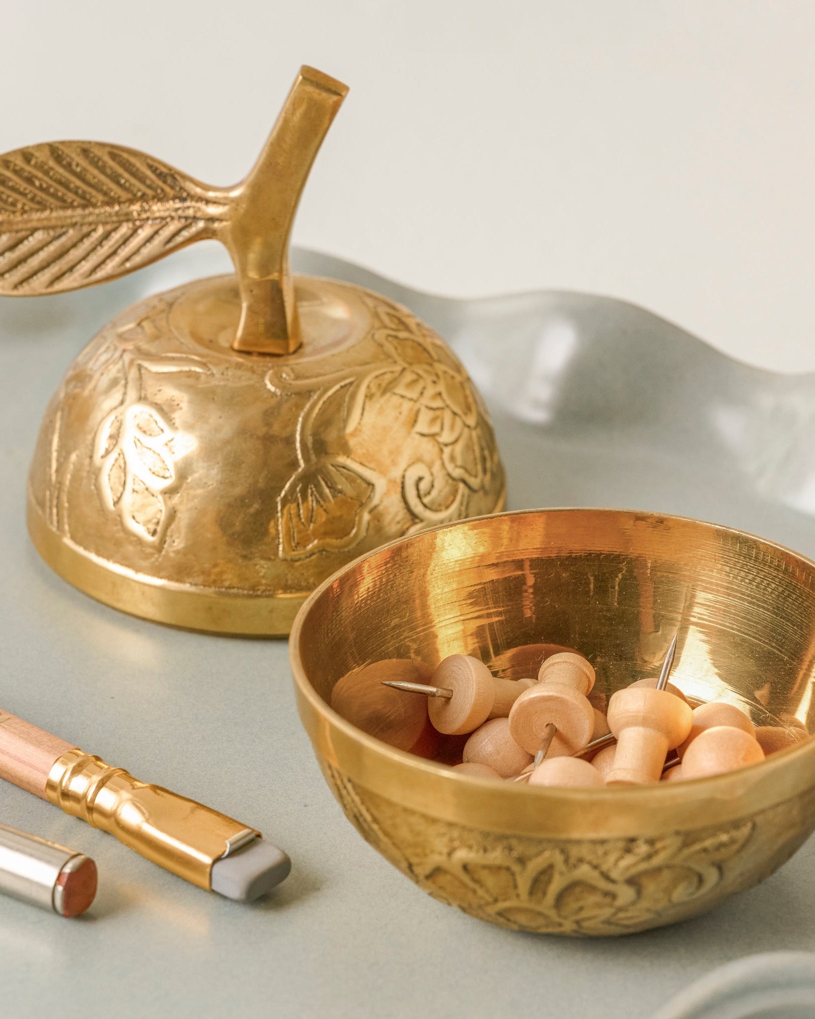 Antique Inspired Brass Apple Box