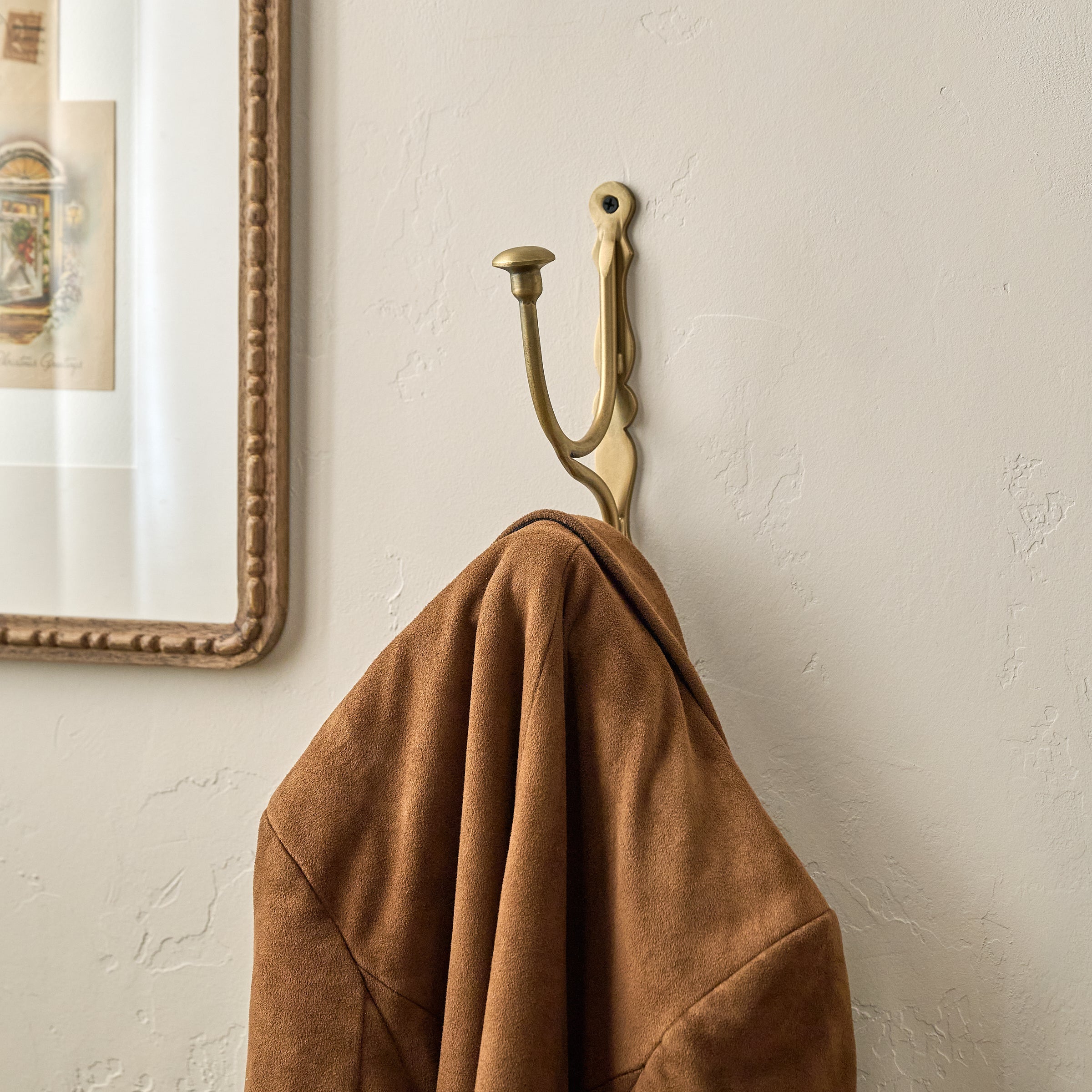 Mia Antiqued Brass Wall Hook