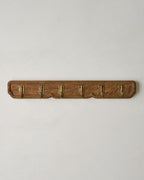 Caroline Carved Wood and Brass Hook Rack