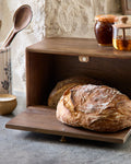 Antiqued Wood Carved Bread Box