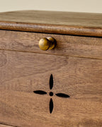 Antiqued Wood Carved Bread Box
