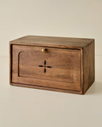 Antiqued Wood Carved Bread Box