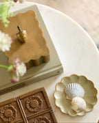 Antiqued Brass Scalloped Box
