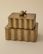 Antiqued Brass Scalloped Box