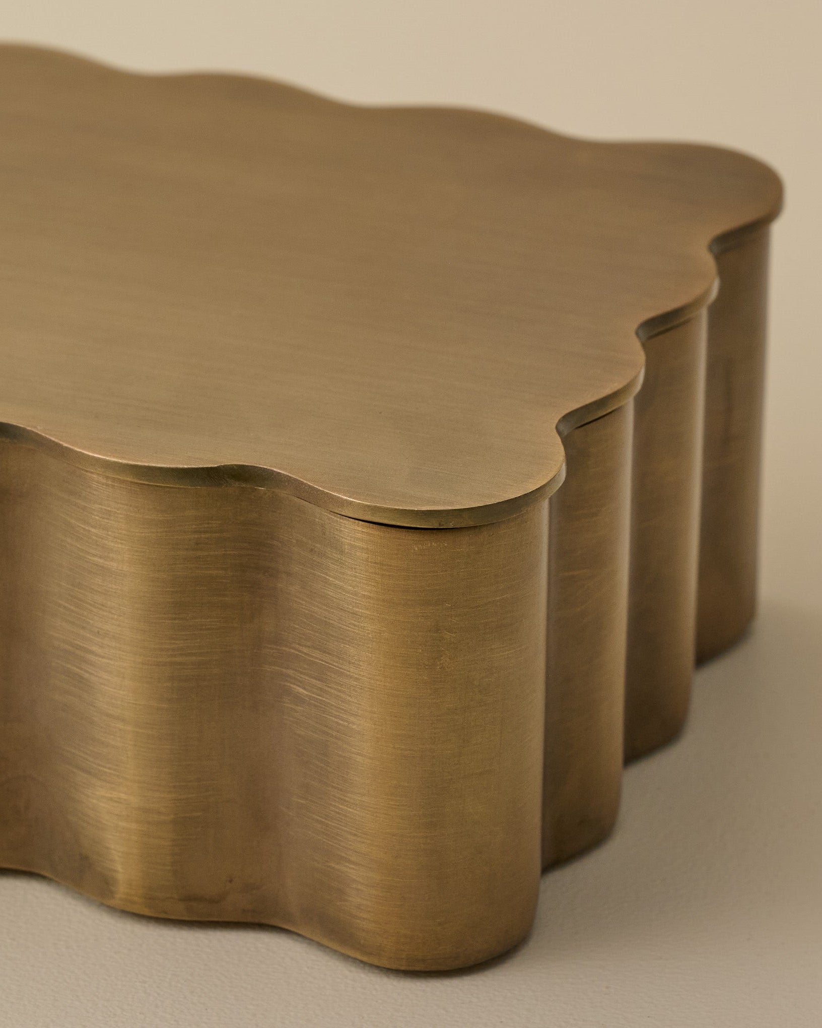 Antiqued Brass Scalloped Box
