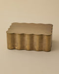 Antiqued Brass Scalloped Box Large