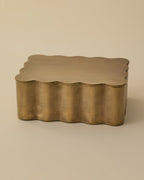 Antiqued Brass Scalloped Box Large