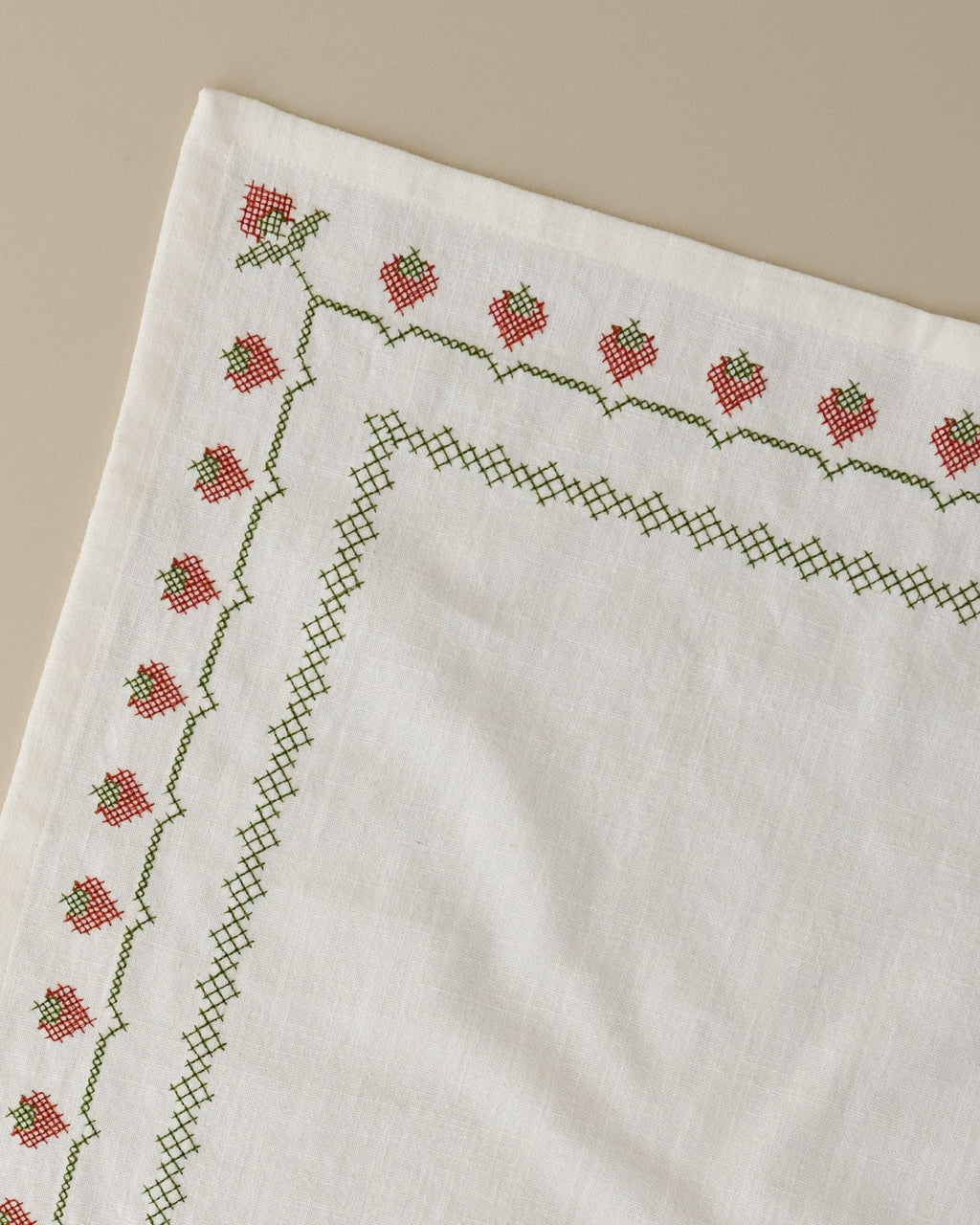 Cross Stitch Strawberry Napkin Set of 4