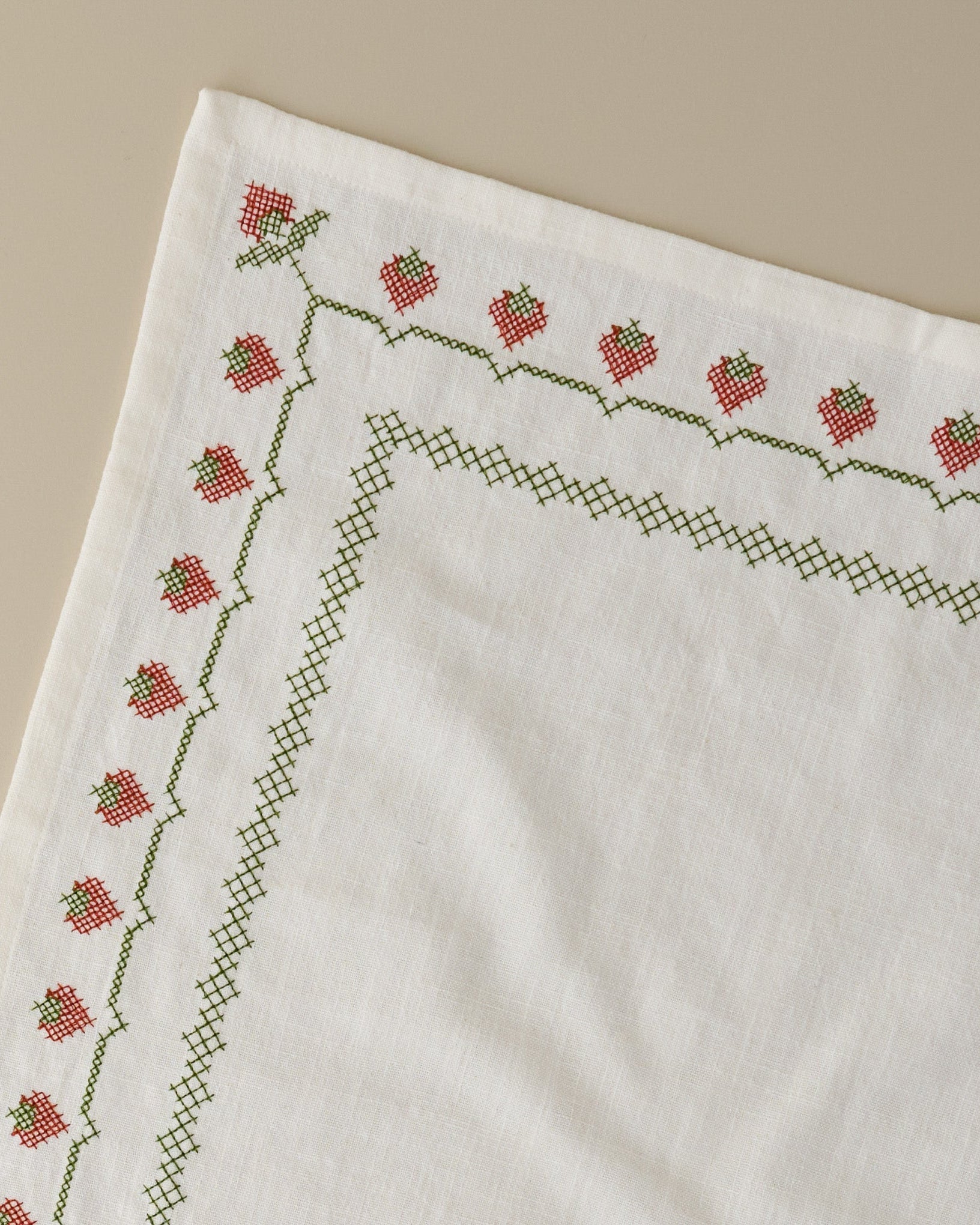 Cross Stitch Strawberry Napkin Set of 4