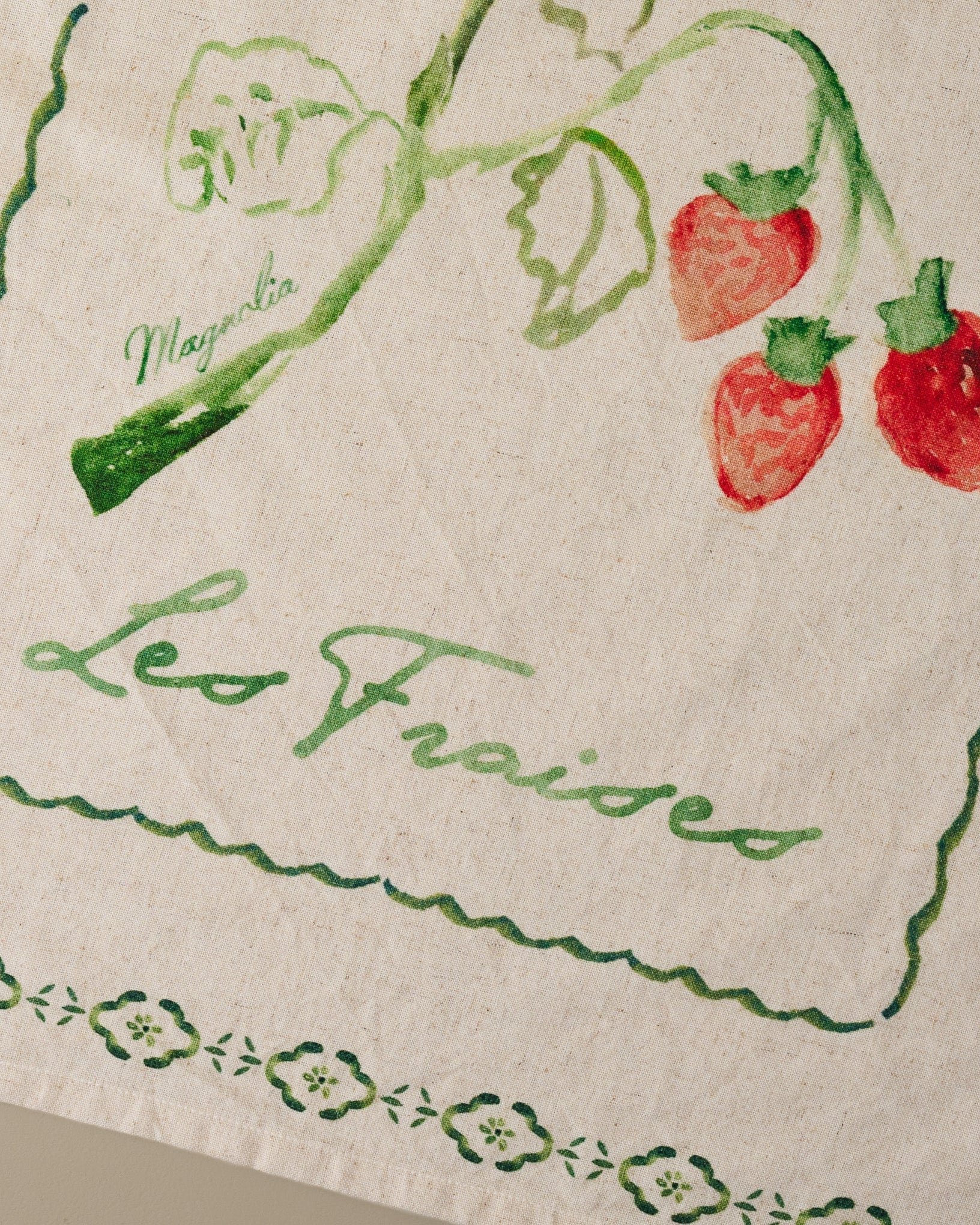 Les Fraises Printed Tea Towel
