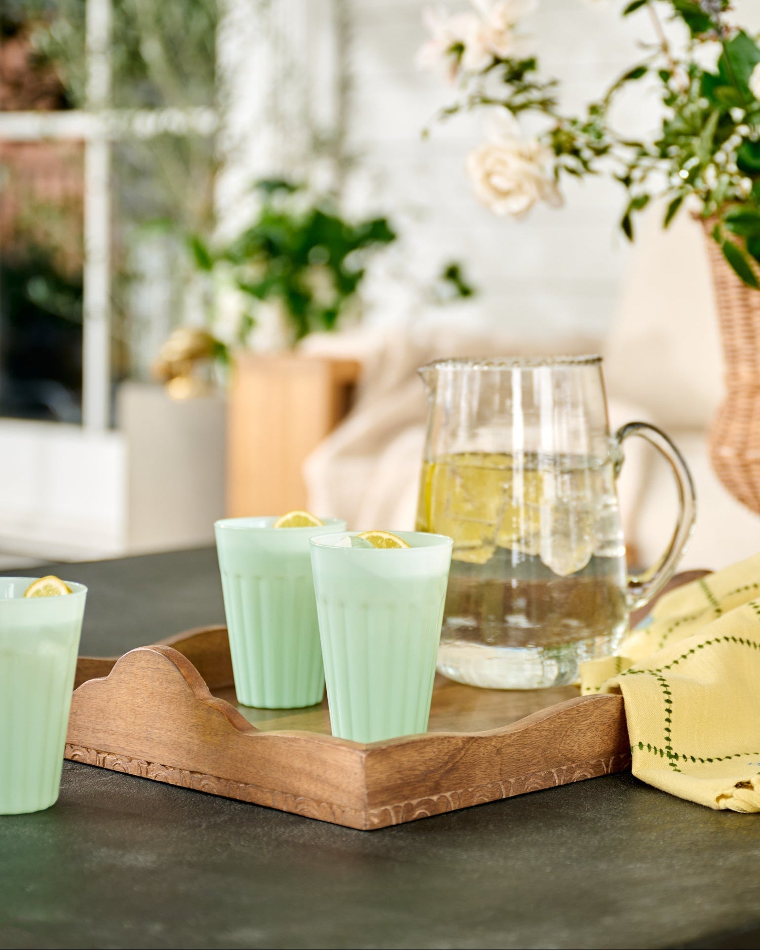 Light Green Milk Glass Tumbler