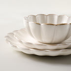 Cream Scalloped 3-Piece Place Setting