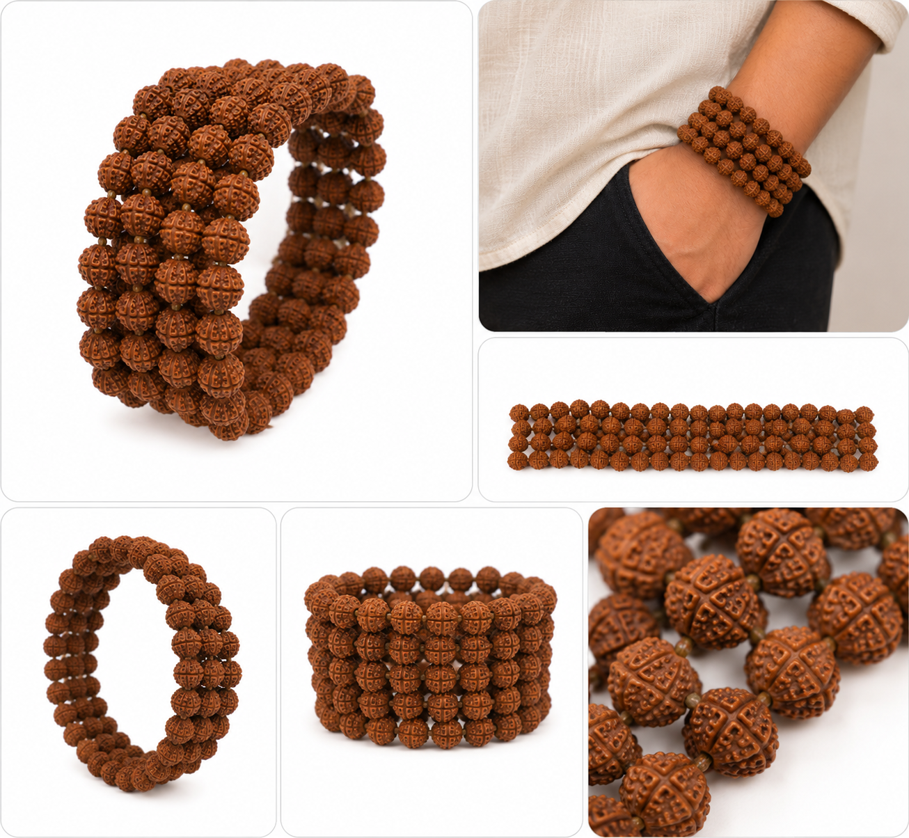 5 Mukhi Rudraksha Bracelet – Natural Panchmukhi Rudraksha Beads