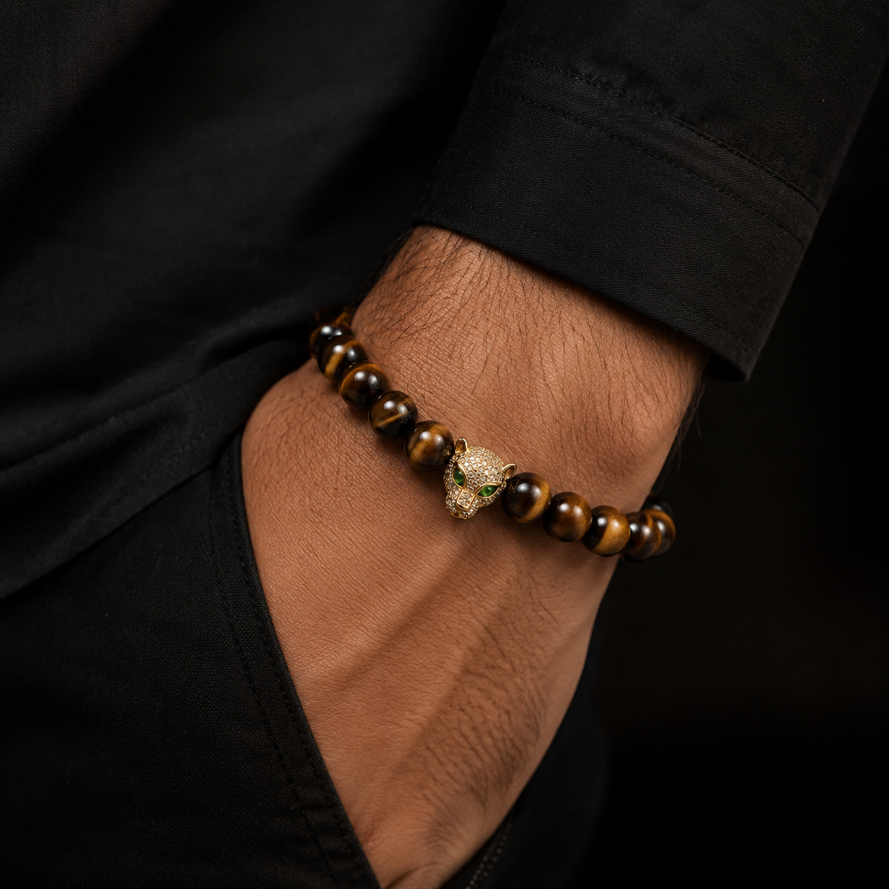 Tiger Eye Jaguar Bracelet – Natural Stone Beaded Bracelet
