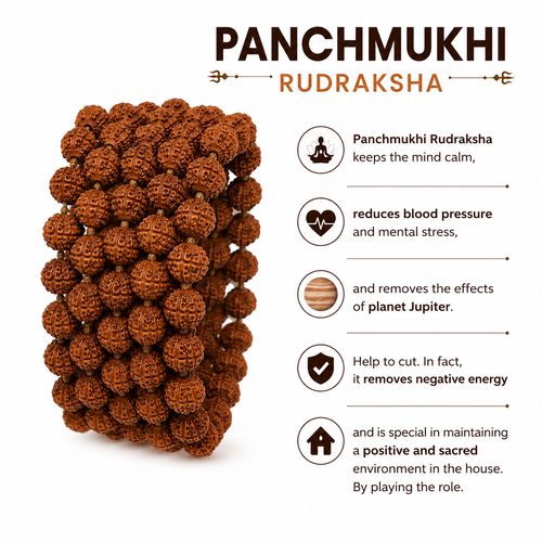 5 Mukhi Rudraksha Bracelet – Natural Panchmukhi Rudraksha Beads