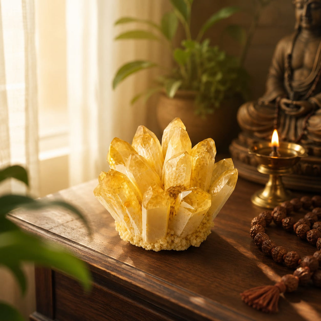Natural Golden Crystal Cluster